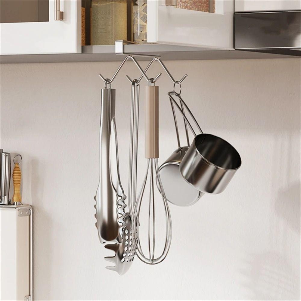 304 Stainless Steel Coffee Cup Holder Multifunctional Cup Hanging Storage Mug Holder  Under Cabinet