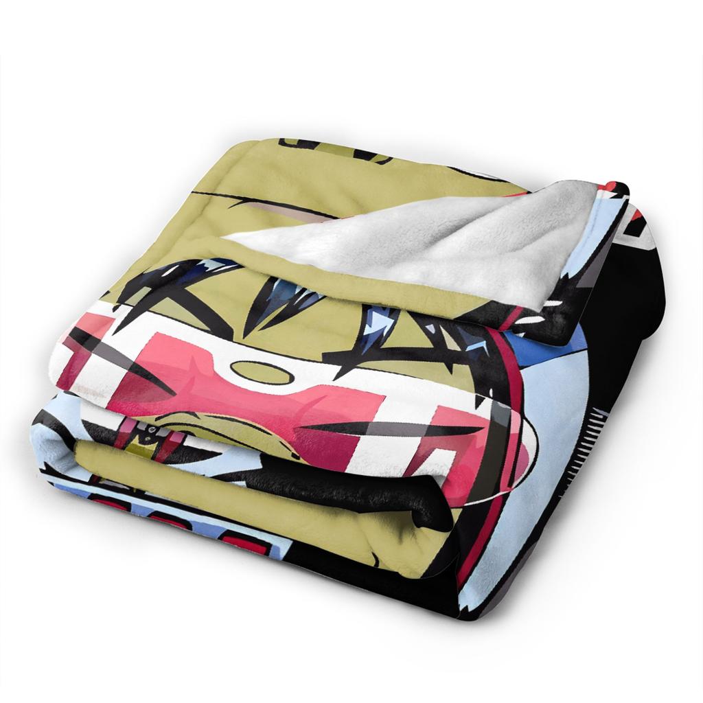 Music Band Gorillazs Punk Rock Warm Soft Blanket  Travel Plush Bedding Throws Funny Outdoor Flannel Bedspread Sofa Bed Cover