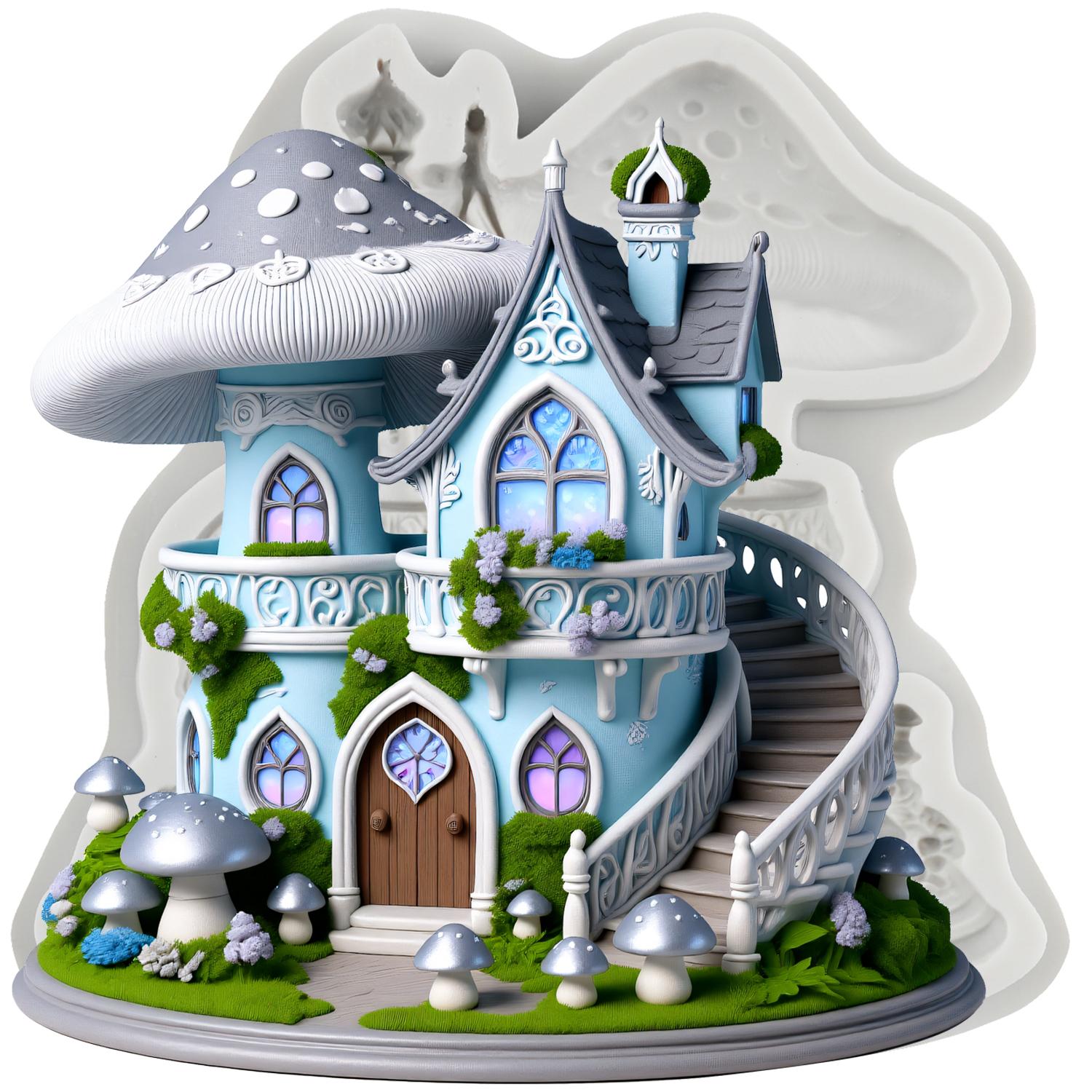 

Силиконовые формы «Грибной домик», форма для мастики «Гриб», инструменты для украшения торта, топпер для кекса, форма для конфет, шоколада, гампасты серый