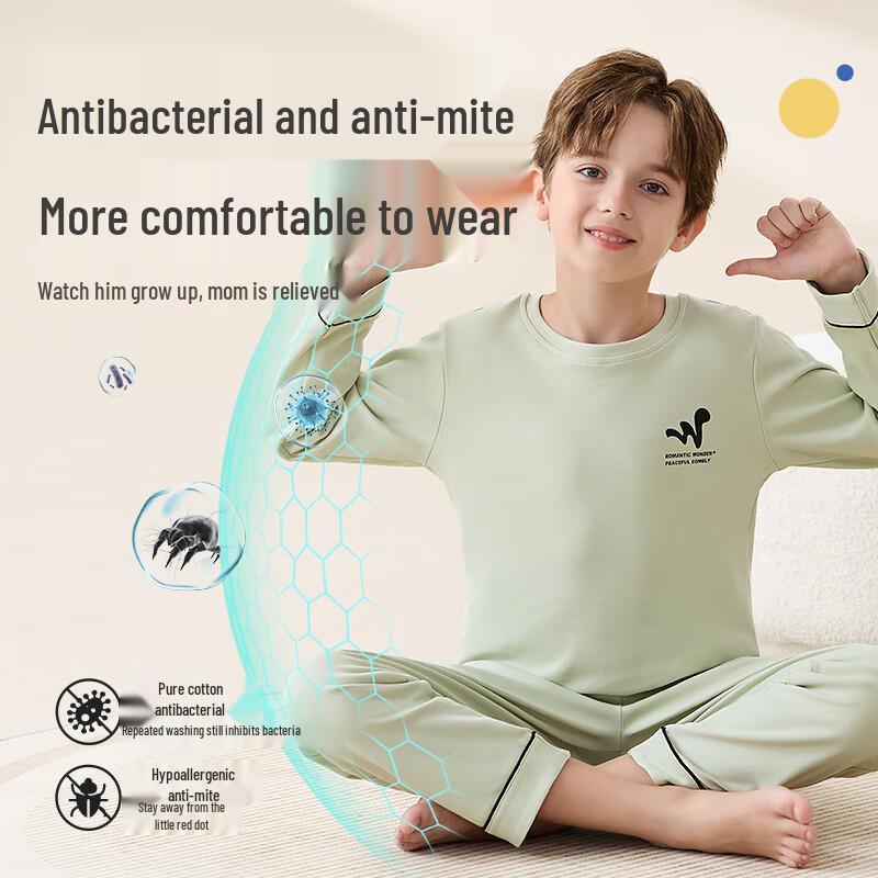 Yalu Boys' Pure Cotton Long-Sleeve Pajama Set