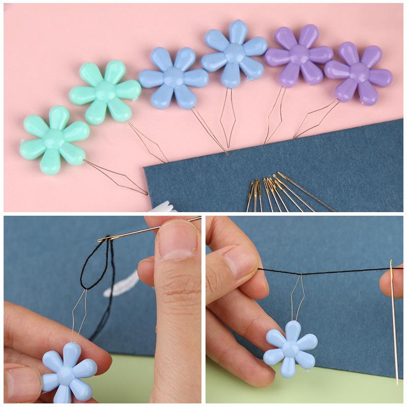 10pcs Easy Sewing Needle Device Threader Thread Guide Tool Garment Sewing Needlework Flower Shape Threader For Sewing Tools