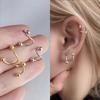 2pcs Stainless Steel Spiral Twisted Stud Earrings, Lip Piercing Heart Star Cartilage Tragus Helix Ear Piercing Jewelry Gifts