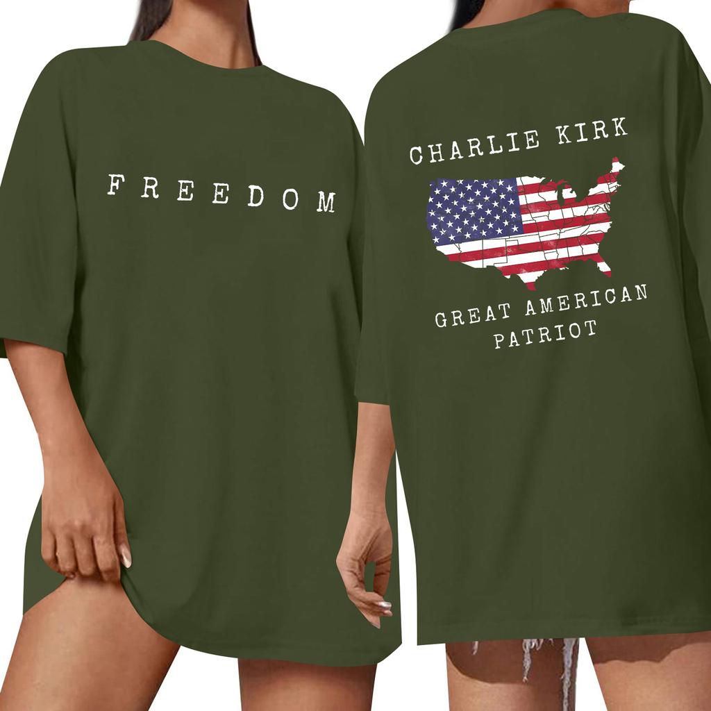 Women's Fashion Casual Printed Short Sleeve Round Neck Pullover Tops