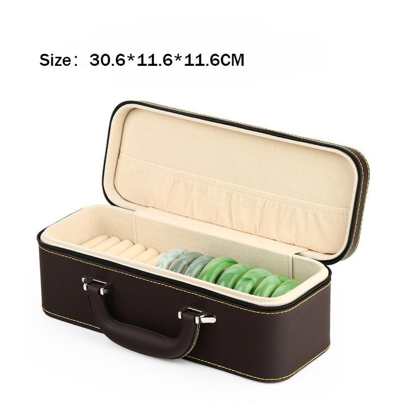 Boîte à Bijoux en Cuir Boîte à Bijoux de Poche Rangement Bracelet Étuis de Protection Boîtes de Rangement Bagues Organiseur de Boîte à Bijoux à Compartiments Divisés