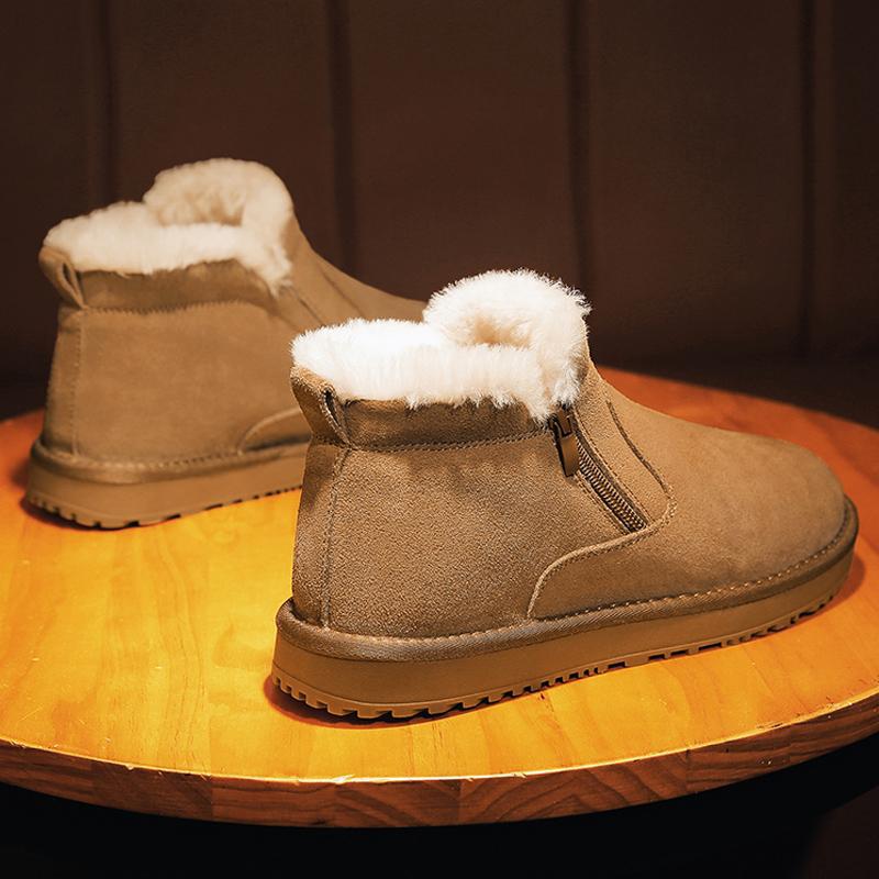 Winter northern warm snow boots 2025 men's fashion high-top velvet cotton shoes outdoor casual wind Martin boots