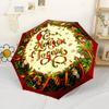 Merry Christmas Wreath Automatic Umbrella with 8-Rib Lightweight All-Season Travel Fashion Lovers Luxury Gift for Birthday Christmas Wedding