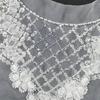 White Beaded Sequined Placket Front Collar Accessories Three-Dimensional Lace Flower Collar Decorative Neckline Source