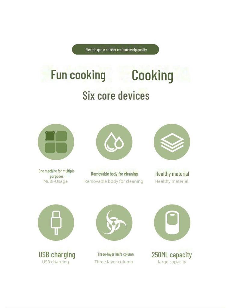 Elektrický drtič a loupač česneku: Multifunkční automatický mlýnek na česnek a maso