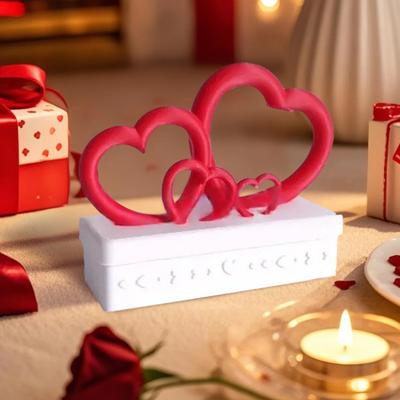 Srdiečková darčeková krabička na Valentína Plastová darčeková krabička s červeným srdiečkovým vekom pre Svadobnú oslavu Výročie Detské sprchy Vianoce