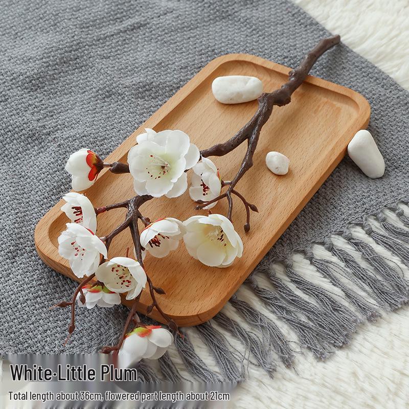 Artificial Plum & Peach Blossom Bonsai: Dried Flower Arrangement for Indoor Decoration