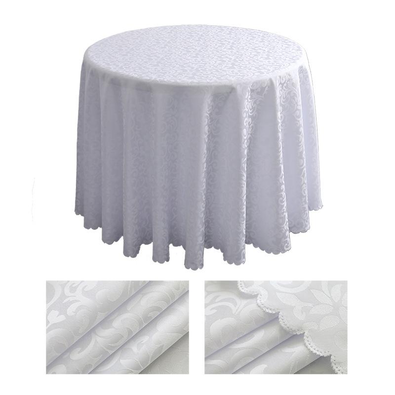 Round Table Cloth Wine Red Polyester Jacquard Tablecloth Tablecloth Wedding Banquets Party Circular Meeting Tablecloth 160cm