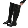 Cowhide version~ Genuine leather thick-soled versatile two-wear knee boots children's retro thick-heeled stacked boots Western cowboy boots