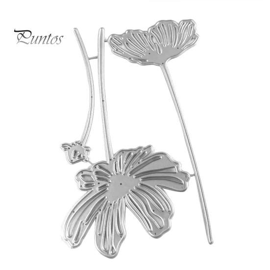 

Цветочные металлические трафареты для резки DIY бумажные открытки для альбомов Изготовление декора трафарет серебряный