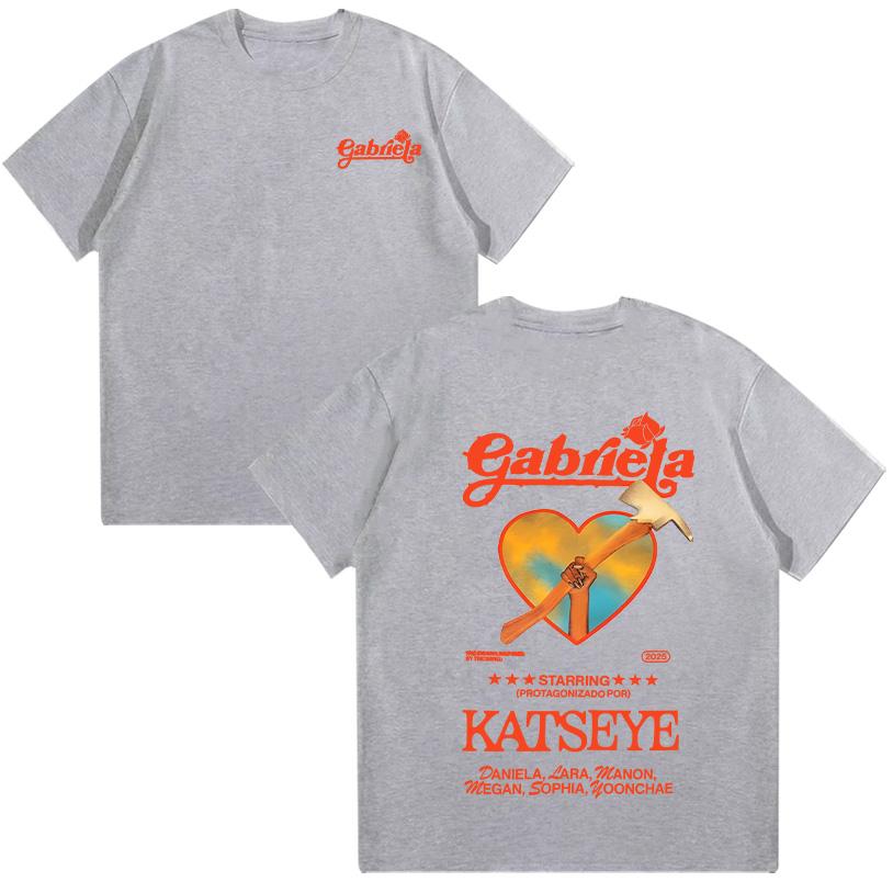 Katseye Gabriela Tees KATSEYE Summer Cotton T Shirts Women Short Sleeve Y2K Top Fashion O-neck High Street Tshirt Unisex Clothes