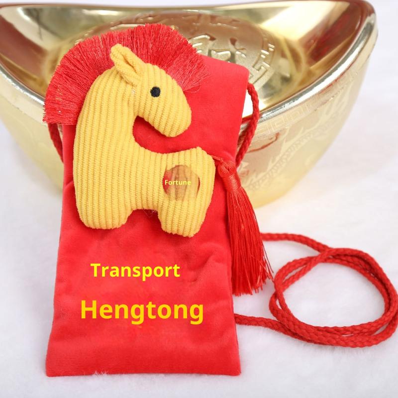 1 шт. Плюшевая игрушка-лошадка на год Лошади, китайский Хун Бао, Плюшевые игрушки, Символы 2026 года, Плюшевая игрушка жёлтый