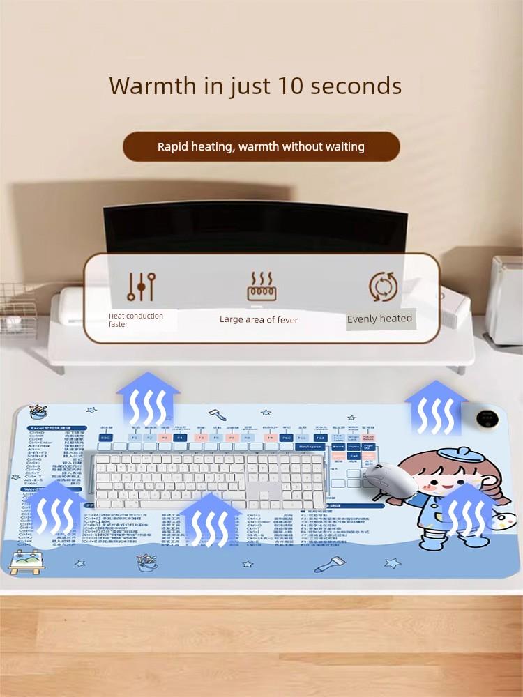Heating Mouse Pad Super Large Heating Warm Table Pad Office Computer Desktop Students Homework Writing Warm Hand Waterproof