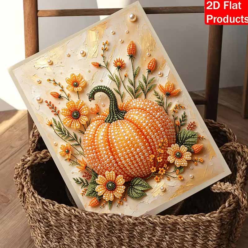 Kit Pittura Perle di Halloween Zucca Floreale Fatto a Mano DIY Decorazione Casa Pittura