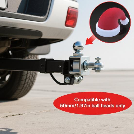 Christmas Hat Trailer Cap Trailer Hitch Ball Cover Protective Trailer Cap Decoration Christmas Gift