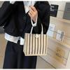 Stylish Vertical Striped Lunch Tote Bag with Handle
