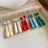 New Chinese-style smudged agate water drop ear hook, simple and advanced earrings, versatile and exquisite temperament, national style trend earrings