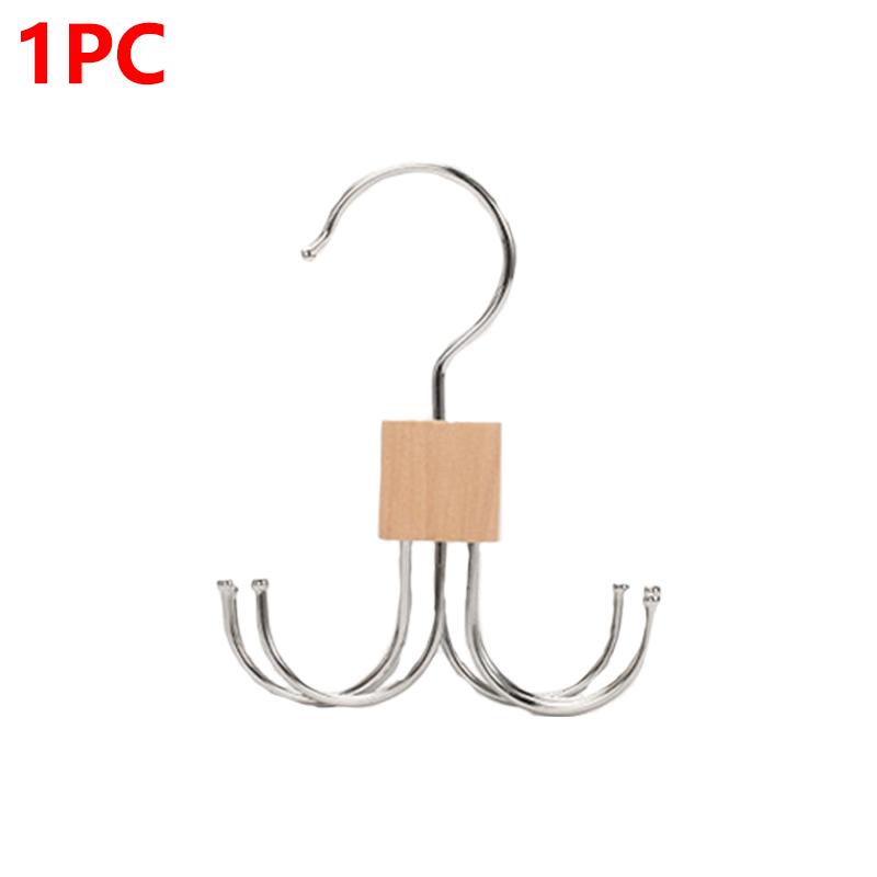 360° Rotating Tie Rack Storage Hanger Hook Multi-Claw Bag 6 Claws Hook Holder for Scarves Belt Ties Household Closet Accessories