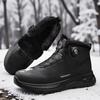 Mens Snow Boots Waterproof Hunting Boots Hiking Shoes for Mountain Trekking Fleece Lining for Warmth Shoes Thick Soled Men Shoes