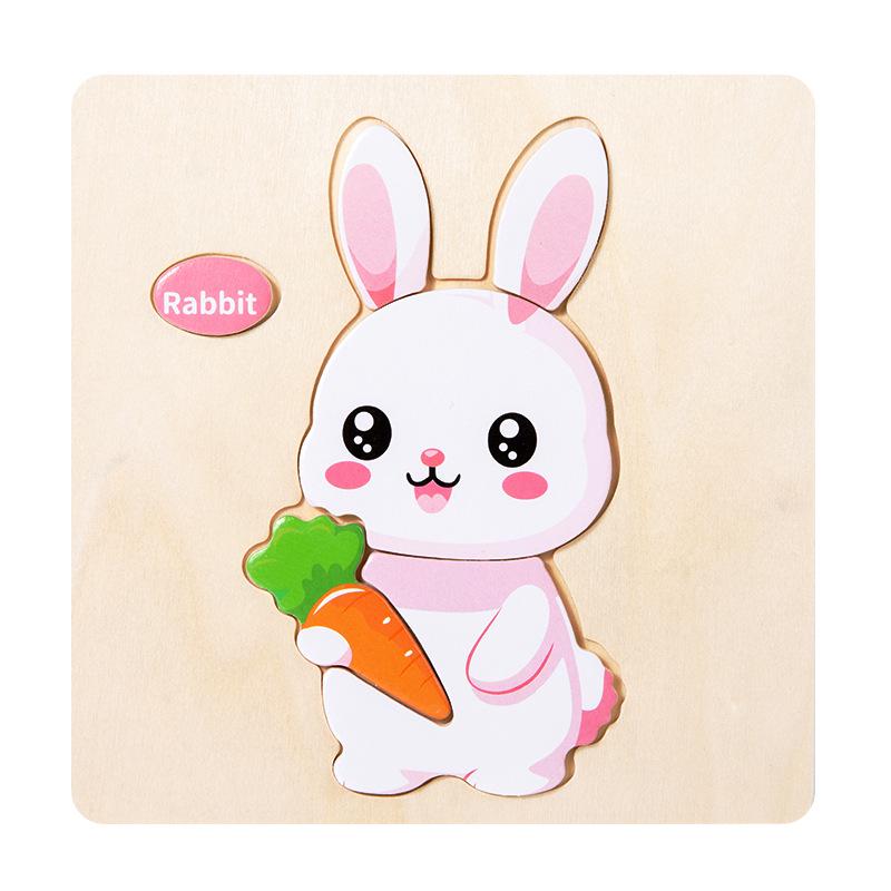 Children s 3D Wooden Animal & Transportation Shape Puzzle for Early Education