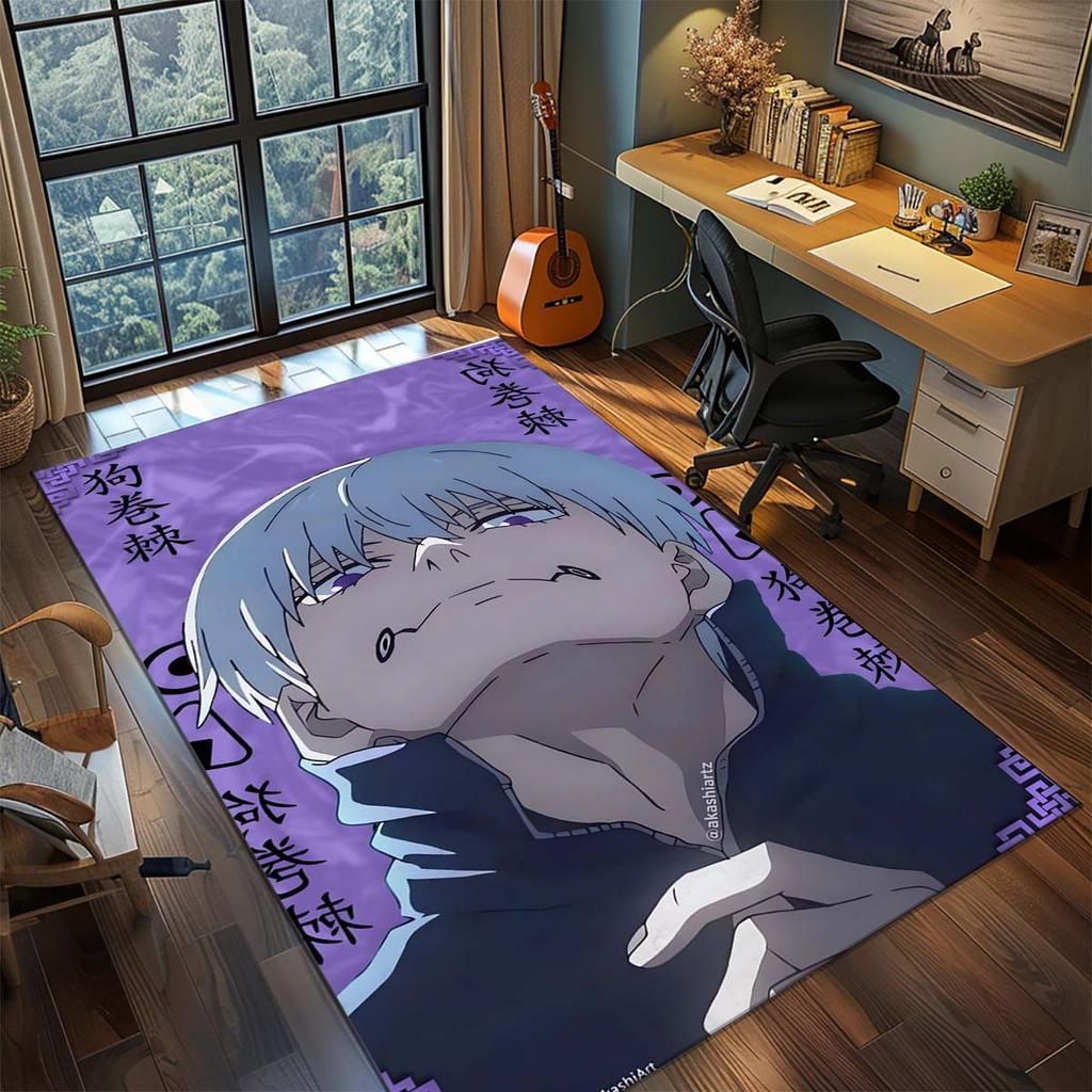 Jujutsu Kaisen Großer Polyesterteppich Anime-Teppich Rutschfest Wohnzimmer Schlafzimmer Fußmatte -QJY