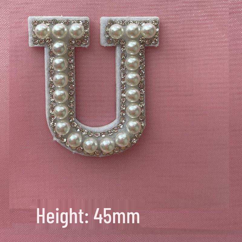DIY Pearl & Rhinestone Iron-on Letter Stickers - 26 Alphabet Designs for Hat Decoration