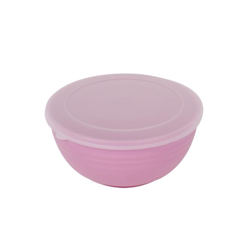 Wheat Straw Household Set Bowl, Plastic Bowl, Sealed Lid, Fresh-keeping Bowl, Refrigerator Storage Fresh-keeping Bowl