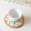 Colorful Seashell Cup Mat 10cm Coaster Insulation Pad Rattan Shell Cup Mat  Kitchen