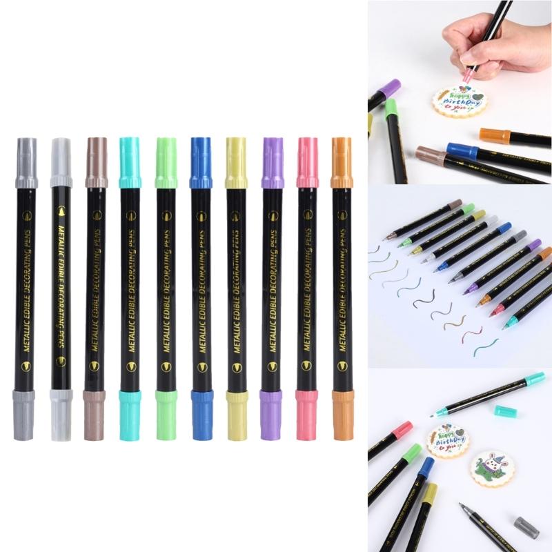 Food Coloring Pens Color Double Sided Edible Food Coloring Marker with Fine and Thick Tip Food Grade Marker for DIY
