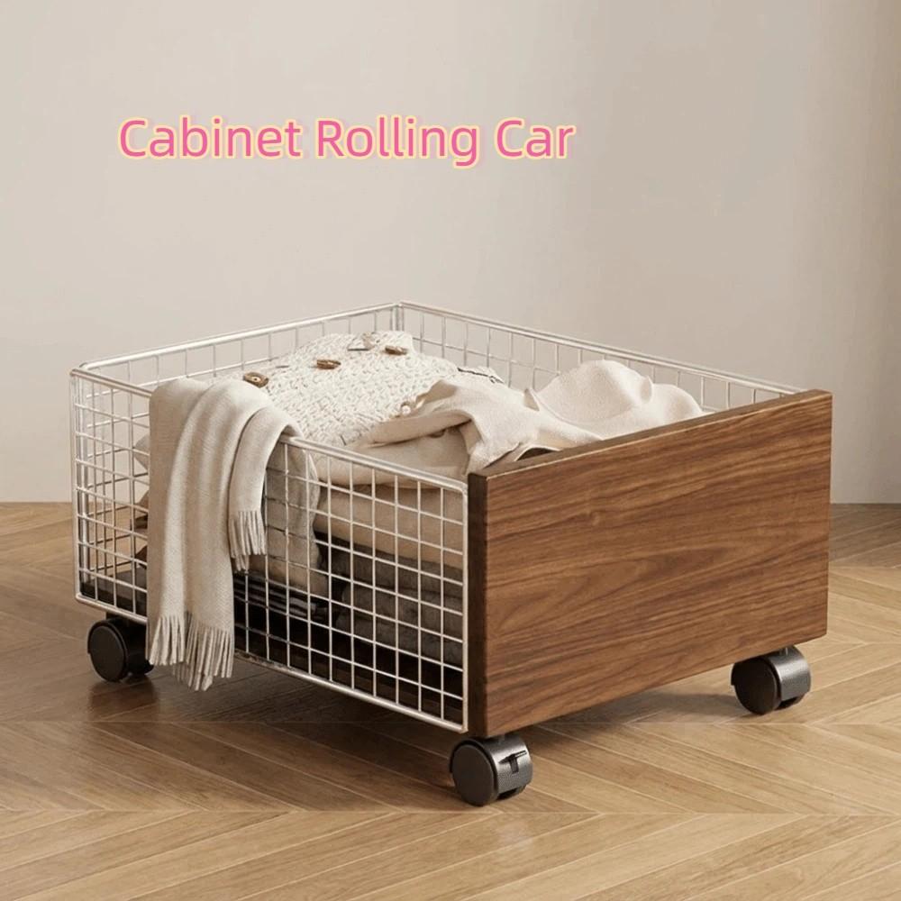 Large Capacity Rolling Storage Basket with Wheels Movable Laundry Hamper Laundry Basket  Bedroom