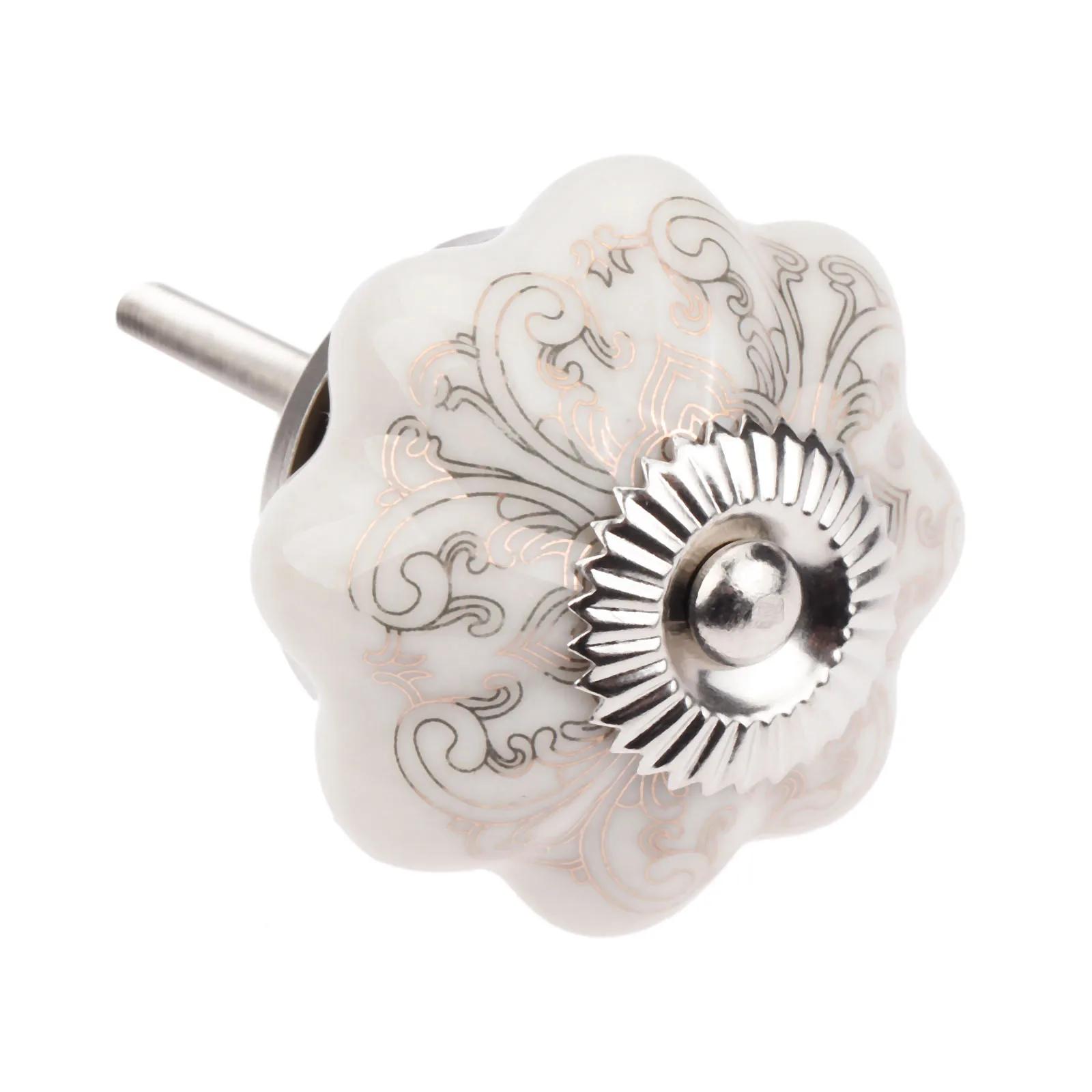

1PC Cabinet Knob Vintage Pumpkin Drawer Pulls Ceramic Handles for Dresser Kitchen Cupboard Door Home Decoration with Screws