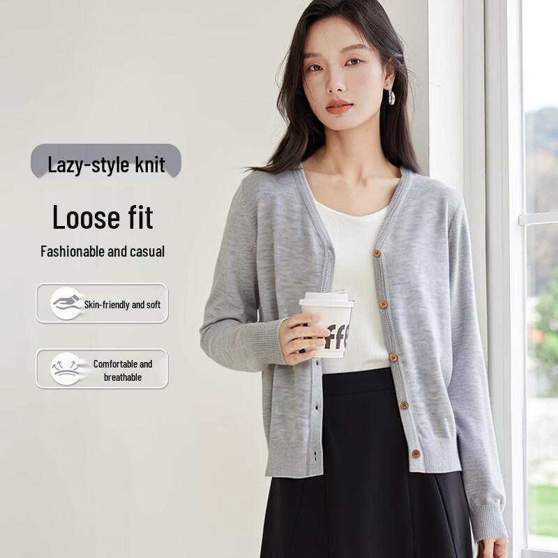 

Женский вязаный кардиган Hstyle с V-образным вырезом One Size F