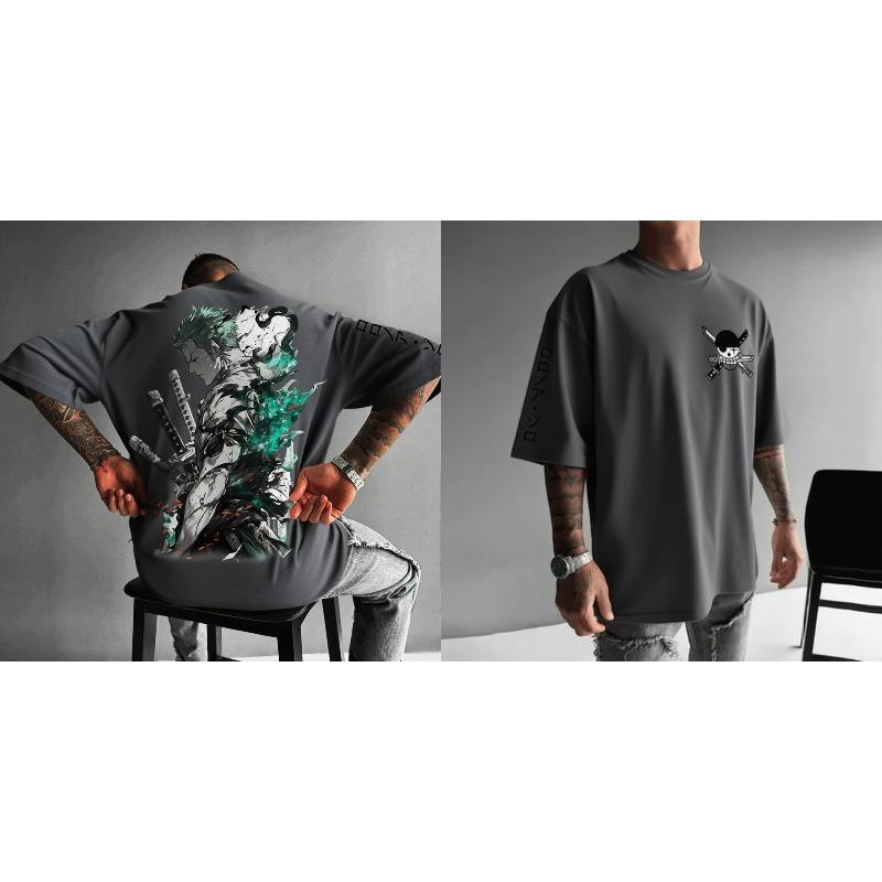 Li Wardrobe Zoro Heren T-shirt met Korte Mouwen Nieuw Zomer Katoen Streetwear Casual Top Grafisch T-shirt Oversized Y2k Kleding Unisex 2XL