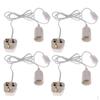 4Piece White E27 Screw Plug Hanging UK Lamp Bulb Holder Fitting Socket
