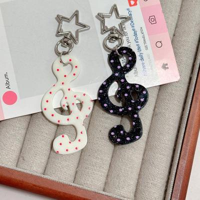 Cartoon Acrylic Keychain Sweet Shaped Illustration Musical Note Keychain Kawaii  Bag Charms