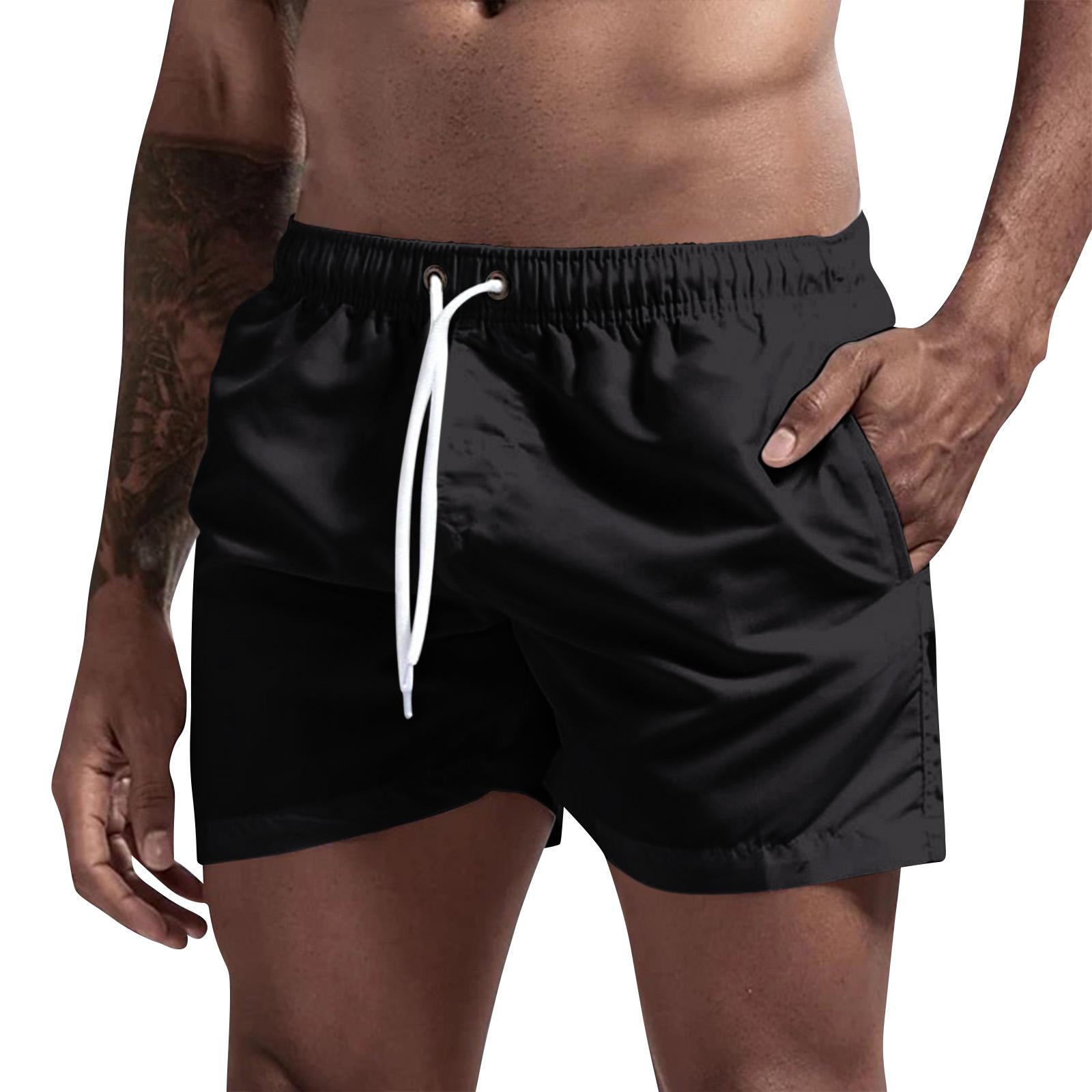 Мужские шорты с кулиской и множеством карманов Спортивные, для фитнеса, пляжные шорты L чёрный