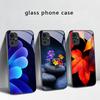 Small pebble flowers For Redmi Note 14 Pro+ 13 Pro 8 9 9S 12S 10 Pro 11 12 13C 14C A3 12 13 K60 Ultra Black Glass Phone Case