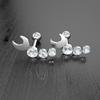 Set 10 Stainless Steel Bar Cartilage Piercing Studs Star Heart Flower Moon Rook Earlobe Screw Statement Earrings Tragus Conch