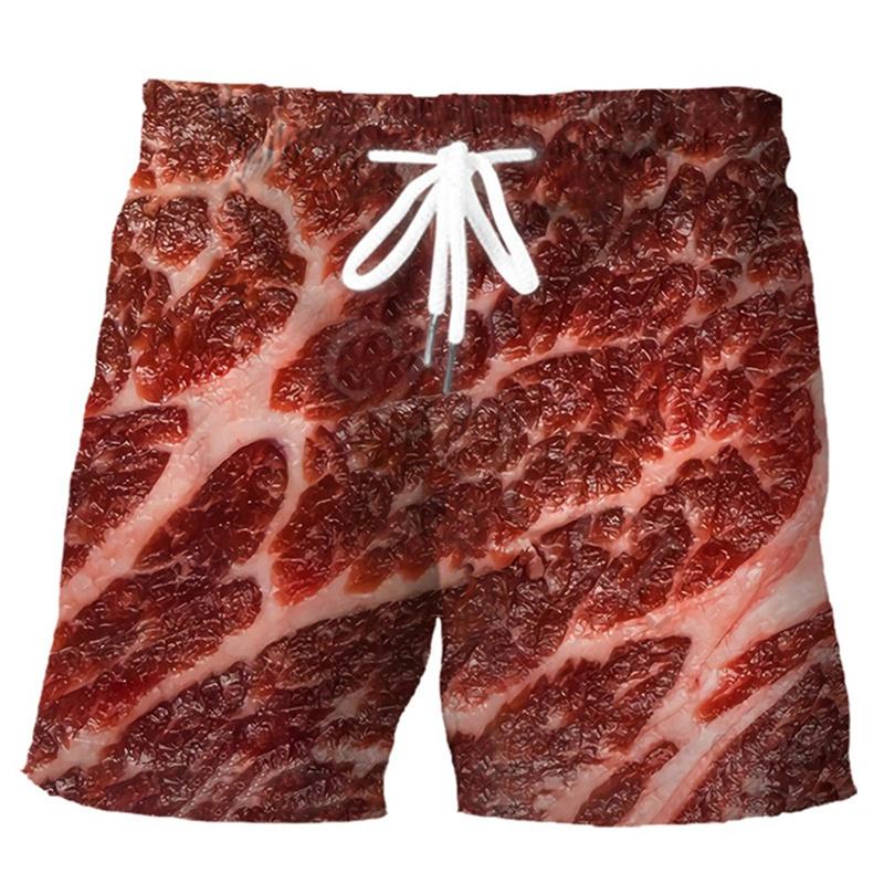 Fashion Funny Sausages Food Graphic Kids Beach Shorts 3D Printing For Kids Casual Shorts Cool Boy's and Girl's Shorts