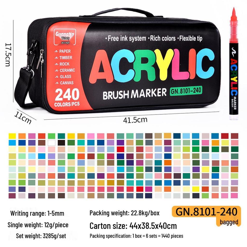 Acrylic Soft Tip Marker & Colored Pencil Set for Students & Anime Art