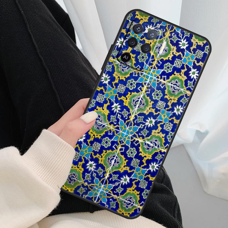 

Square Turkish Flower Tiles Case For Oppo A17 A57 A77 A40 A78 A54 A74 A94 A76 A16 A96 A18 A60 A80 A38 A58 A98 A15 A5 Pro OPPO A16