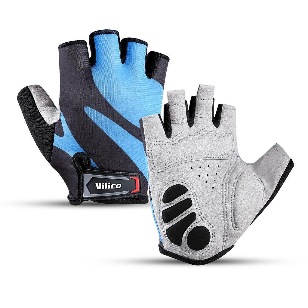 Men's Road Cycling Half-Finger Gloves: Durable, Shock-Absorbing, Breathable, Non-Slip