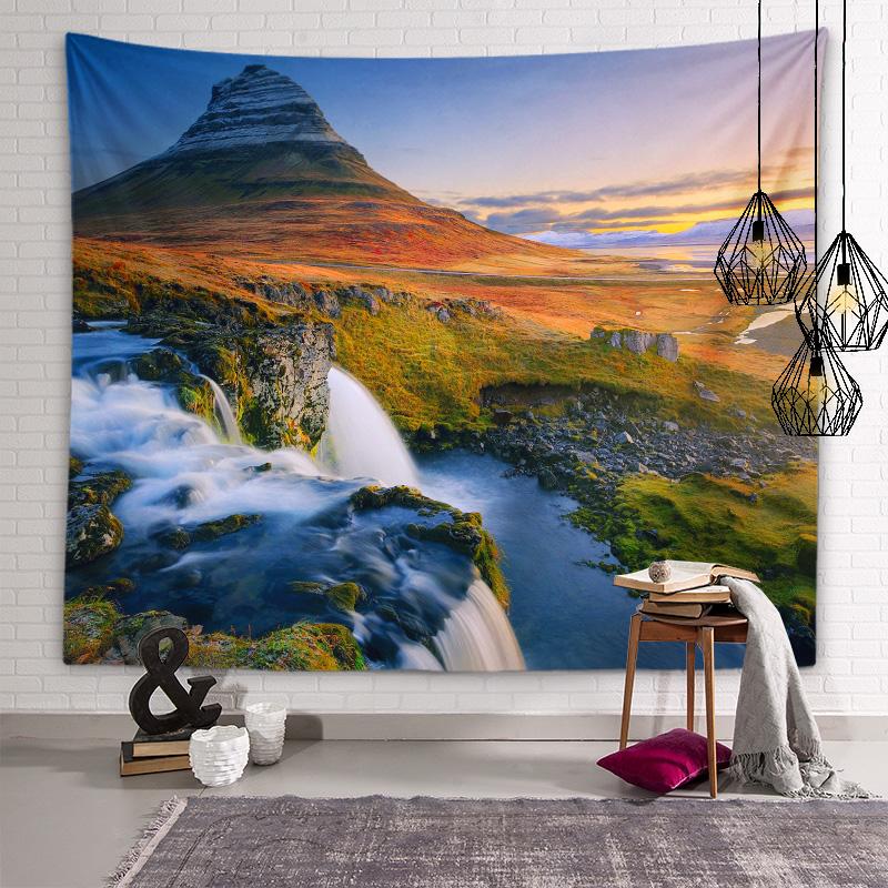 Tapiserie cu vedere la apus de soare la plajă, flori de floarea soarelui, artă de perete, tapiserie, decor estetic, pentru dormitor, sufragerie, decor acasă