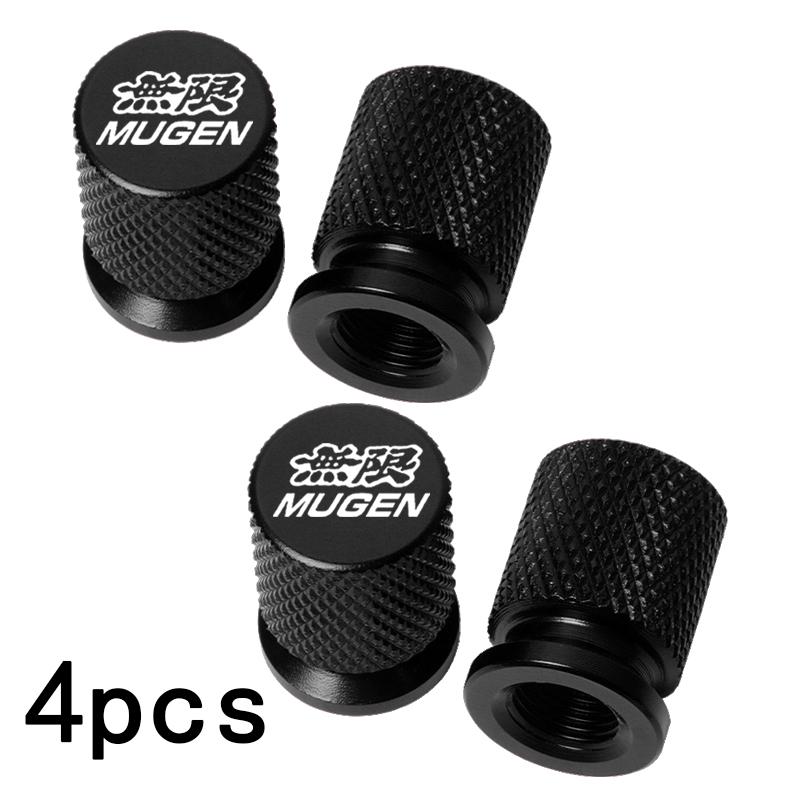 

For Honda Civic Accord 7 Type R FN2 FK8 Fit Jazz RS CRX Mugen 4pcs Car Wheel Tire Valve Caps Tyre Stem Covers Airdust Waterproof чёрный