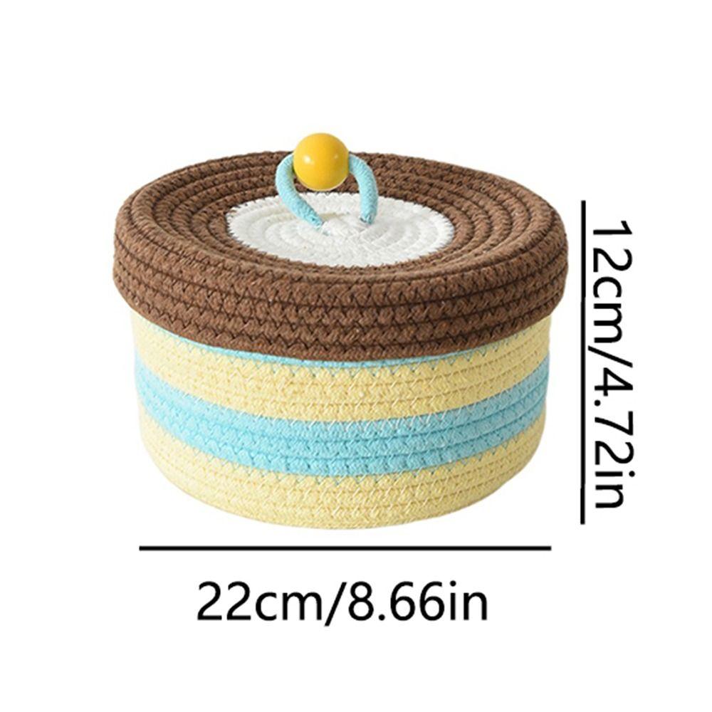 Macaron Color Ins Desktop Storage Box Cotton Thread Sundries Storage Organizer  Home