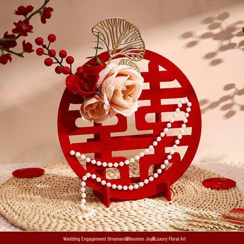 Three-Dimensional Double Happiness Wedding Ornaments & Room Decorations