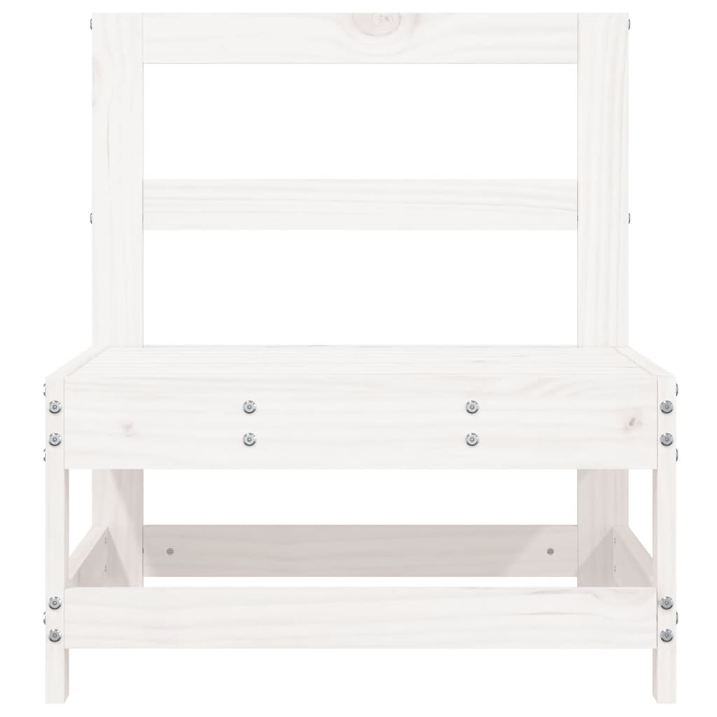 Garden Center Sofa White Solid Pine Wood